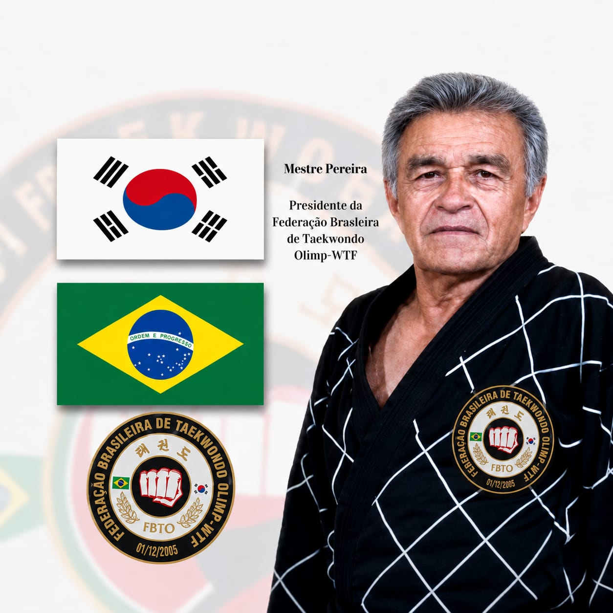 Mestre Pereira, fundador e presidente da Federação Brasileira de Taekwondo Olimp-WTF
